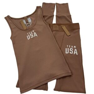 SKIMS Soft Lounge Rib Tank + Leggings Set Team USA Sienna XS